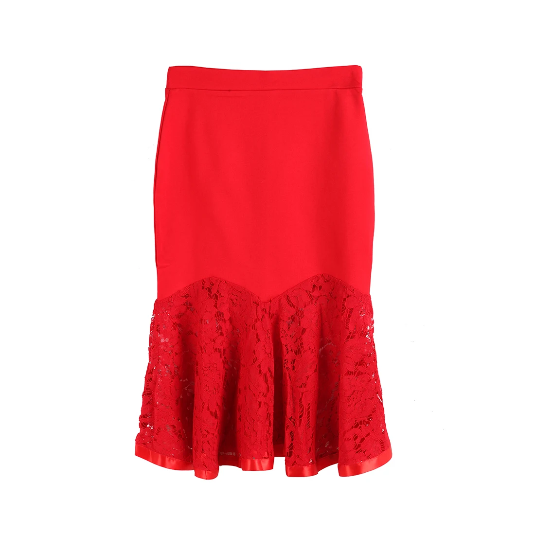 Women Summer New Casual Patchwork lolita Lace Pencil Skirt High Waist