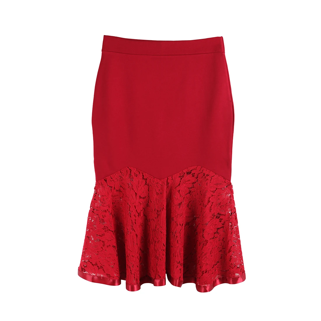 Women Summer New Casual Patchwork lolita Lace Pencil Skirt High Waist