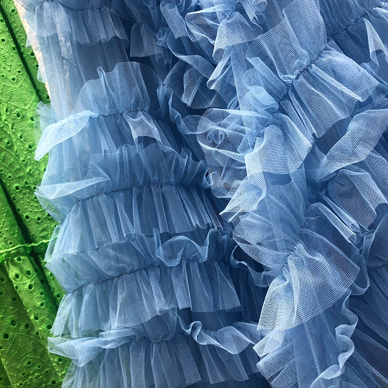 Voille Skirts Women Y2k High Waist Elastic Jupe Ladies Tulle Cake Mujer Faldas Ruffles Long Female Casual Mesh Skirt Dropship
