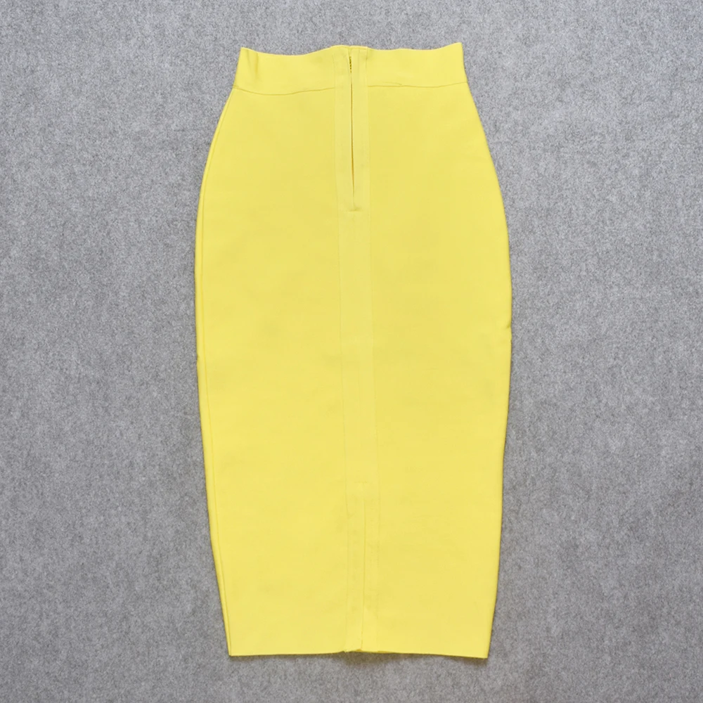 BEAUKEY Sexy Black Mid Calf Bandage Pencil Skirt Long Bodycon 2023 Women Stretch Nude Split Maxi Skirt Wholesale XL Party Skirts