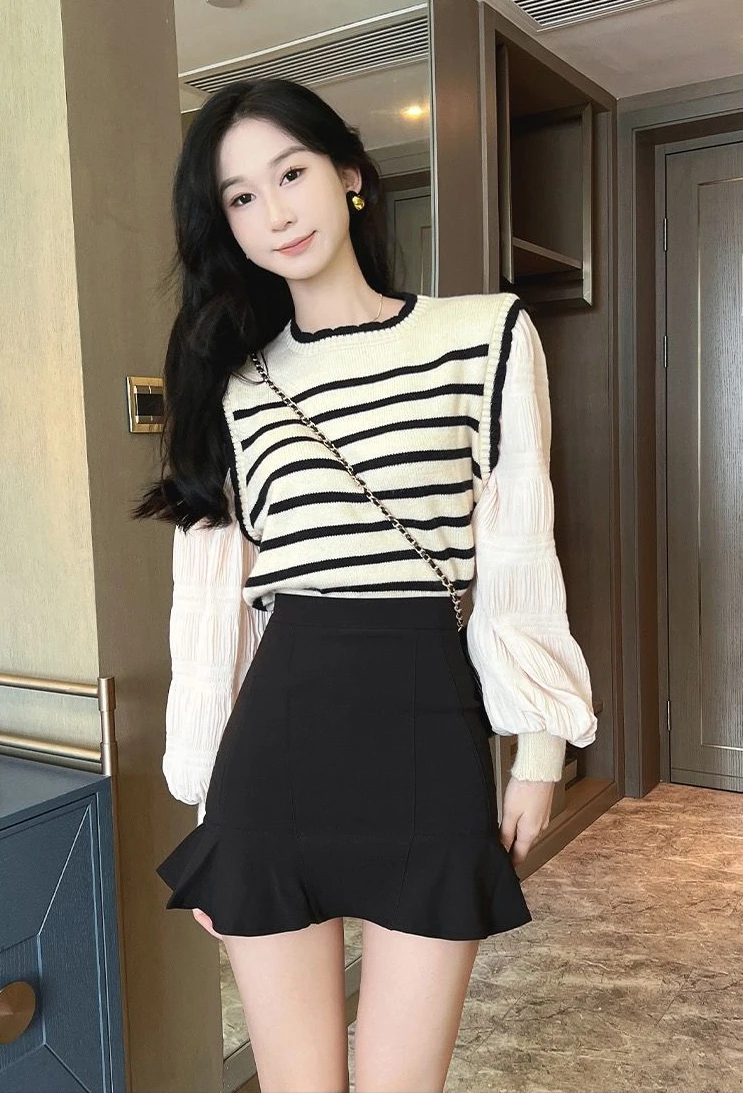 Women's Skirt Coquette Female Skirts Tight Ruffle Wrap Sexy Luxury Elegant Korean Fashion New in 2025 Trend V Y2k Vintage Modest