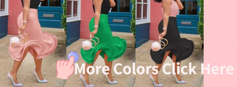 Women Mermaid Skirt High Waist Pink Trumpet Flare Fishtail Sheath Stylish Ruffles Elegant Party Event Elastic Classy Jupes Falad