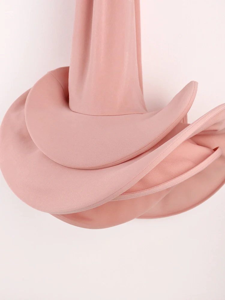 Women Mermaid Skirt High Waist Pink Trumpet Flare Fishtail Sheath Stylish Ruffles Elegant Party Event Elastic Classy Jupes Falad