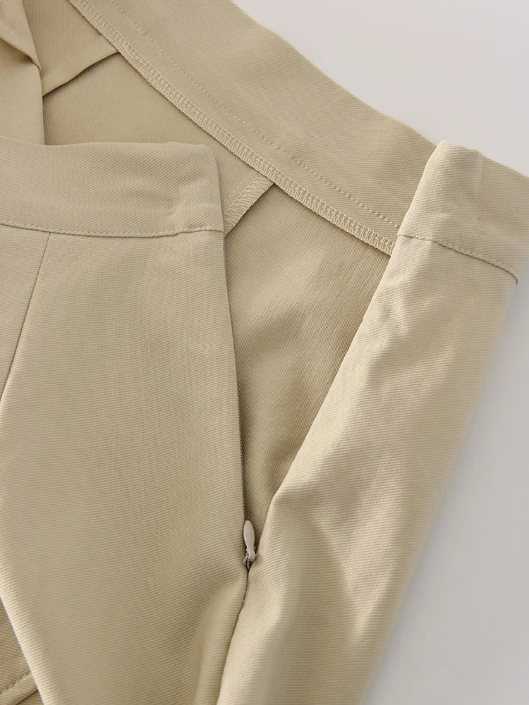 Summer Mini Divided Skirt For Women Elastic Skorts Black Office Lady Slit Skirts Short High Waist Women Mini Skirt Shorts Zipper