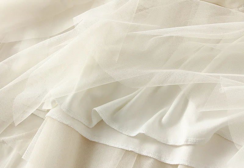 Ruffled Yarn Skirt Half Skirt Women High Waist Small Mesh Skirt A-line Skirt 100 Wrinkles Skirt Korean Skirt Tutu long skirt