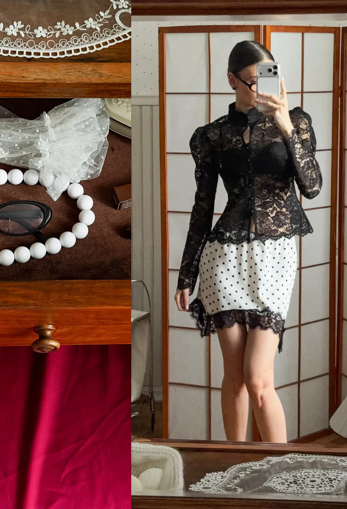 Tsiisd Fashion Lace Printing Dot Dot Mini Skirt Women Commute Slim Sexy Patchwork Contrast High Waist 2026 Y2k Skirt Mini Skirt
