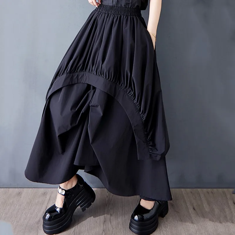 plus size vintage high waist spring summer casual loose long for woman skirts womens 2025 skirt clothing