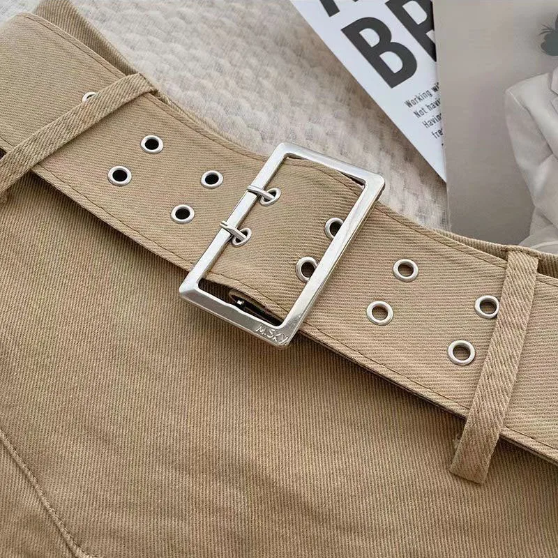Xpqbb Summer Pleated Skirt Women Korean Fashion with Belt Mini Skirts Girl Kawaii High Waist School Uniform A-Line Short Skirts