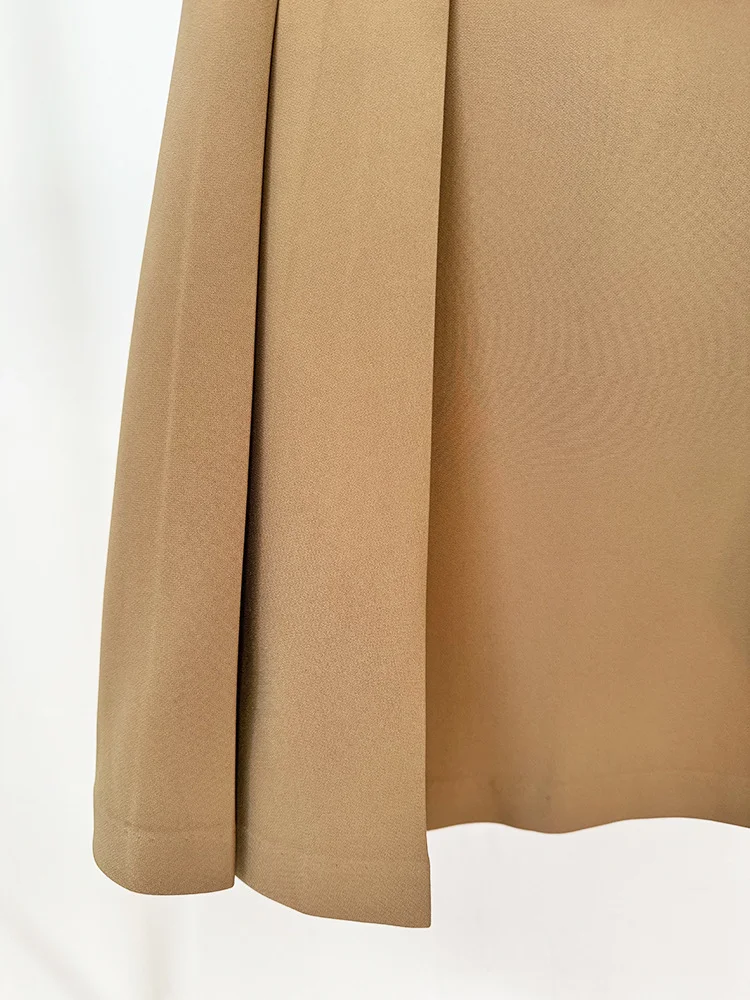 HIGH STREET 2026 Newest Fashion Stylish Designer Women Large Metal Buckle Decoration Pleated Mini Skirt