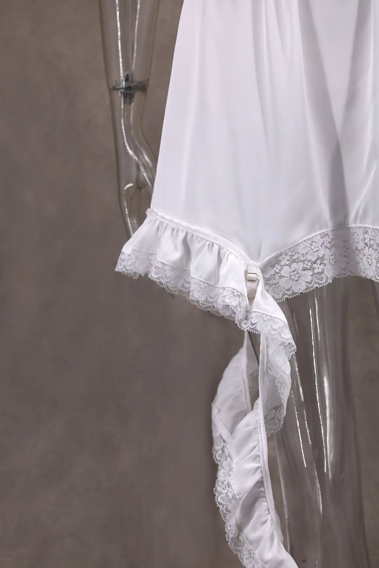 Summer Casual Solid Skirt Female 2025 Sexy Lace White Asymmetrical Midi Skirts Street Chic Satin High Waist Slim Skirt