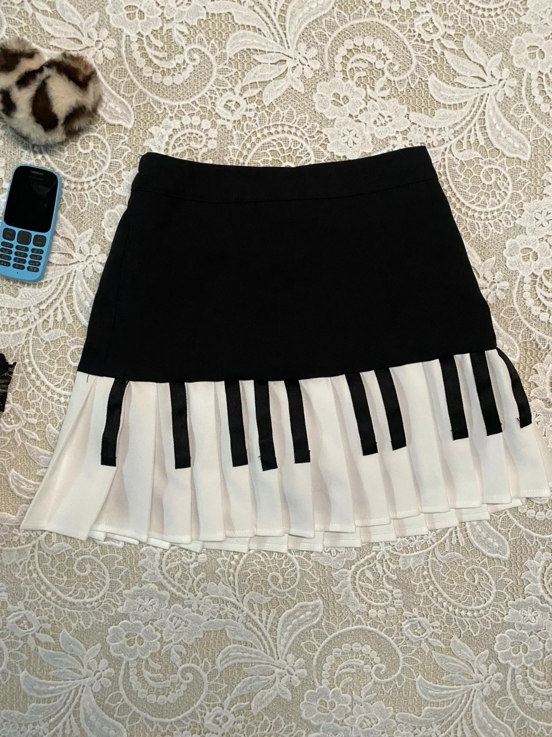 2000s Aesthetic Elegant Y2k Black White Piano Skirt Women Slim Design Harajuku Mini Skirt Female Retro Korean Popular Clothes