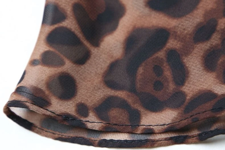 Female Skirts High Waist Leopard Print Chiffon Midi Women's Skirt Irregular A Line Stylish Casual Y2k Vintage Korean Fashion V