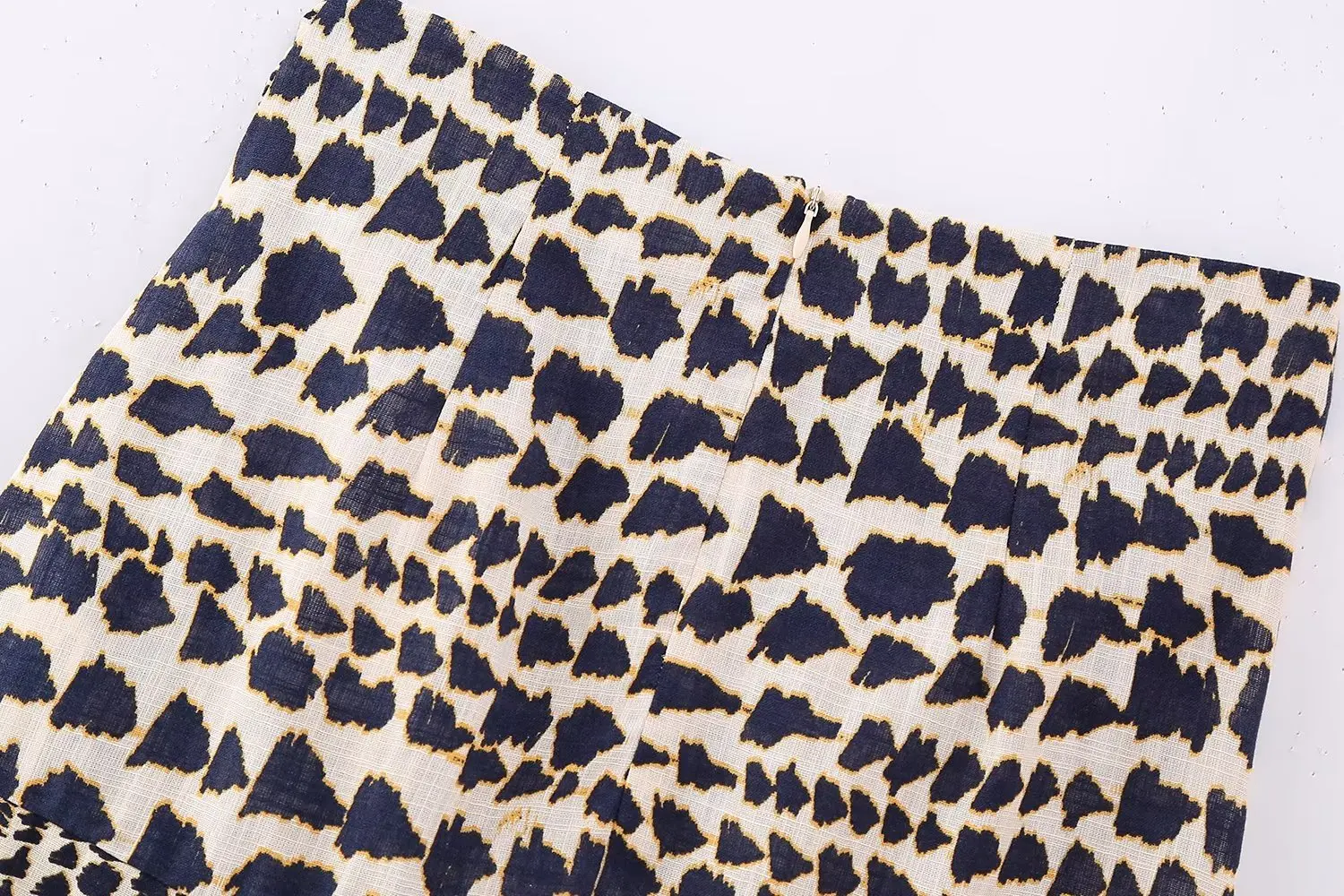 Geometric Print Wrap Skirt Women Vintage Knotted Sarong Mini Skirt with Beaded Tassel High Waist Boho Faldas Mujer