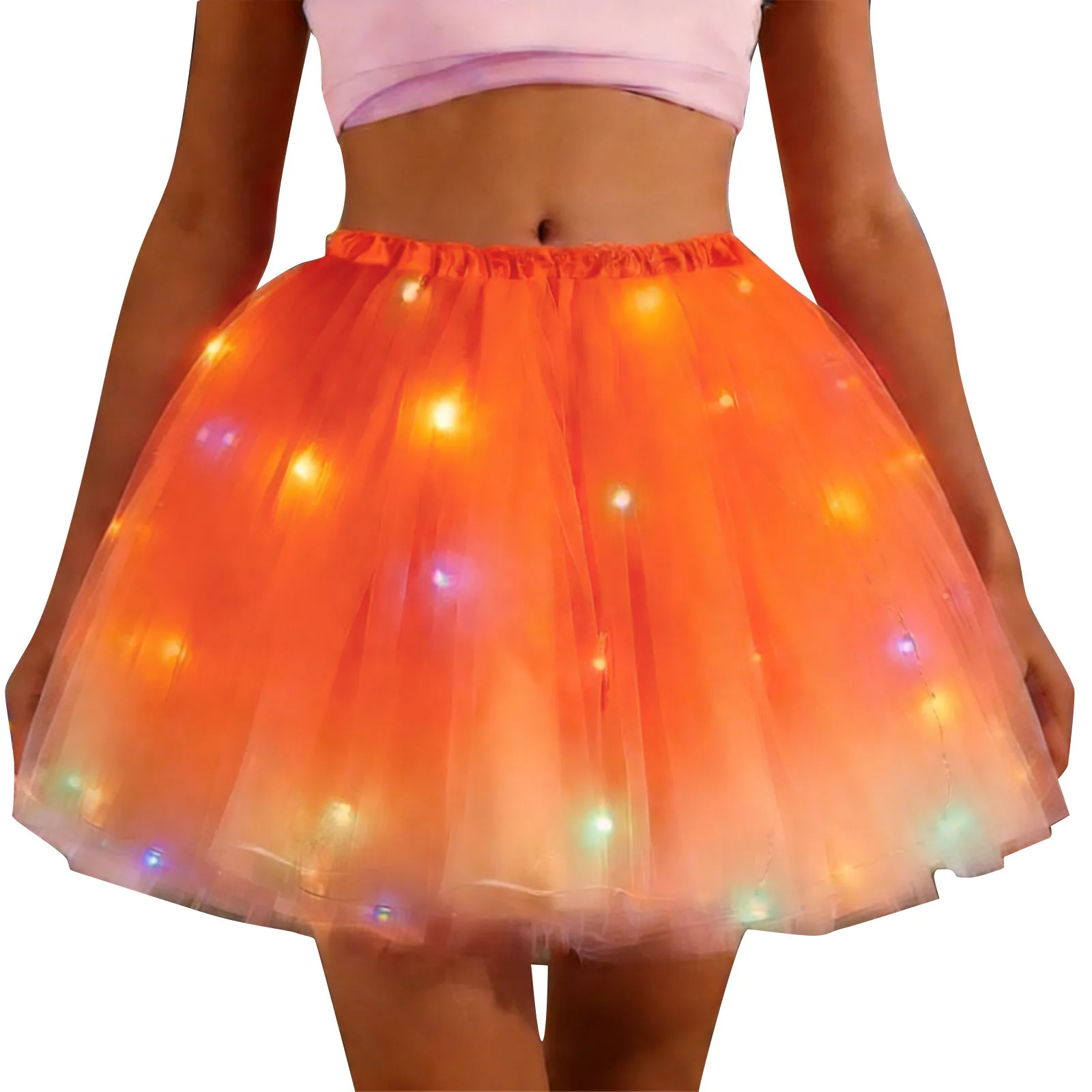 Adult Light Up Tutu Skirt LED Party Tulle Tutus Sparkly Ballet Dress Glow Costume Skirts For Women Wedding Birthday Rave Party