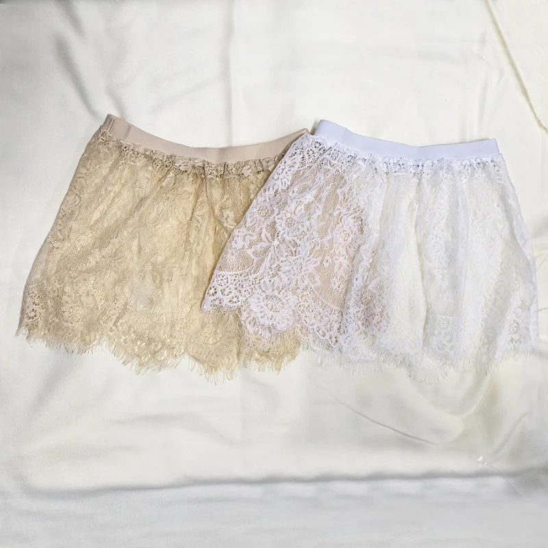 N2025Miniskirt Sexy Transparent Lace Mesh Skirt Shirt Extender Women Summer Mini Black White Short Micro Skirt Ladies Underskirt