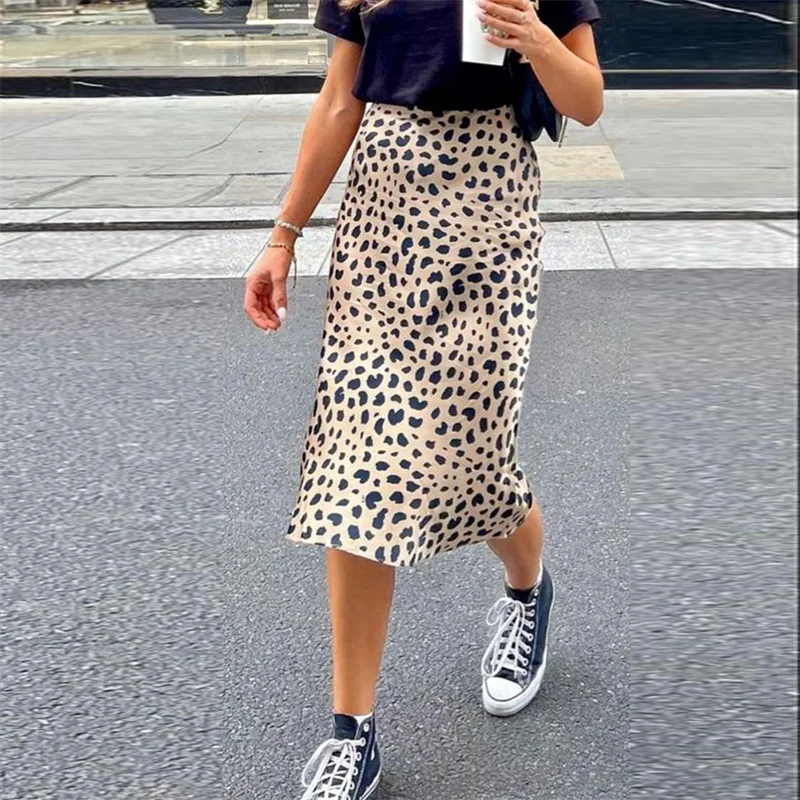 Lamuusaa Satin Skirt Women Summer Clothes Solid Color High Waist Bodycon Midi Skirts Elegant Evening Party Skirts Streetwear
