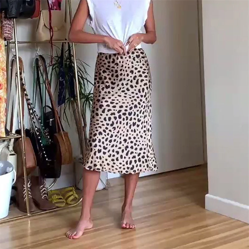 Lamuusaa Satin Skirt Women Summer Clothes Solid Color High Waist Bodycon Midi Skirts Elegant Evening Party Skirts Streetwear