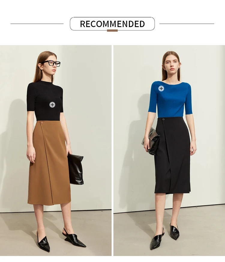 AMII Minimalism Women Skirts 2024 Autumn New Asymmetric Lap Piece A-line Solid Trendy Commuter Mid-Calf Skirt For Lady 12421040
