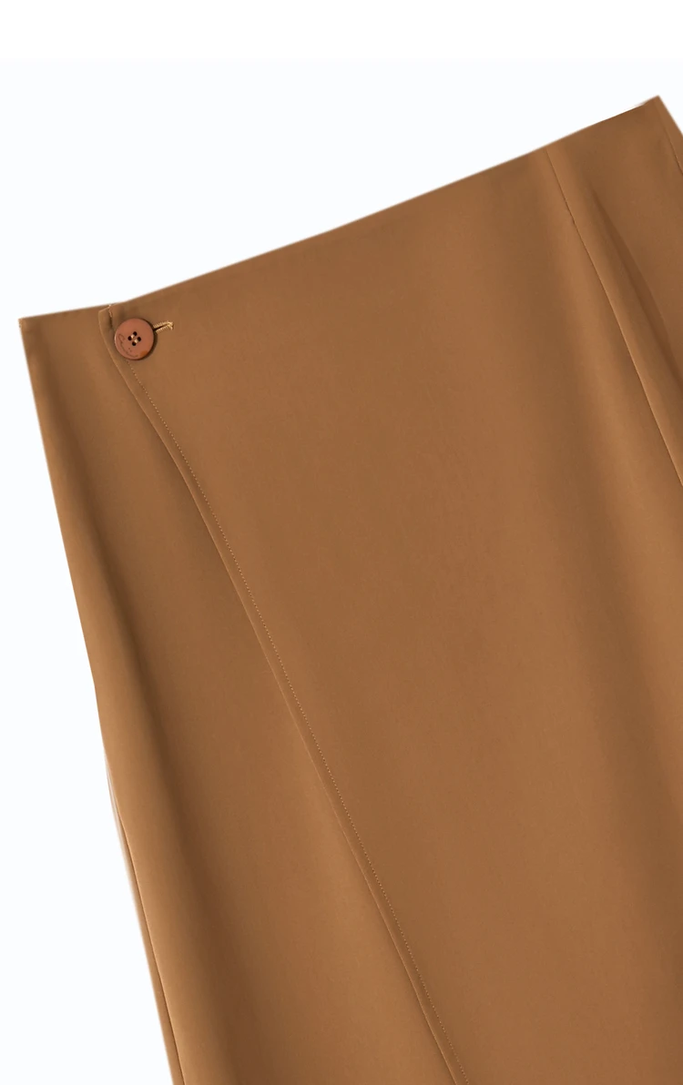 AMII Minimalism Women Skirts 2024 Autumn New Asymmetric Lap Piece A-line Solid Trendy Commuter Mid-Calf Skirt For Lady 12421040