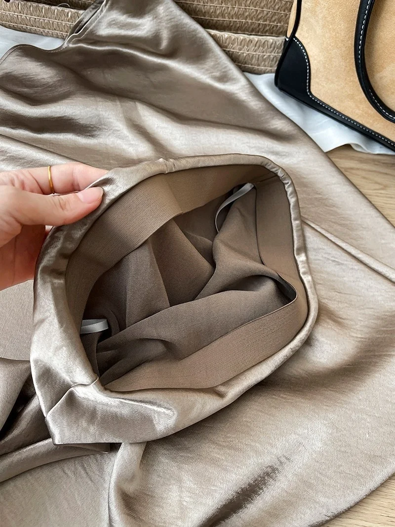 12 Colors New In 2026 Women Spring Autumn Elegant Fashion Satin Long Skirts Female Trendy Solid Color High Waist Faldas