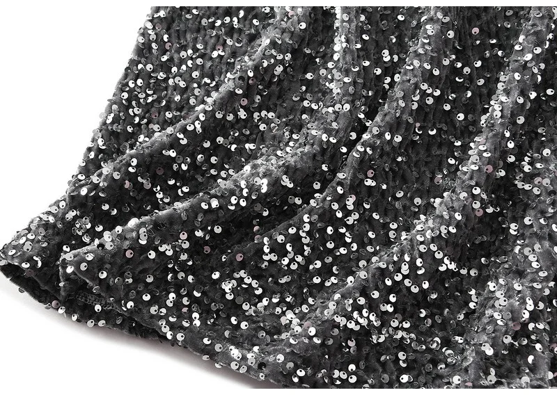 High Waisted Sequin Maxi Skirt Women Elegant Shiny Straight Skirts With Slit Summer Spring Black Long Sequin Skirt For Women
