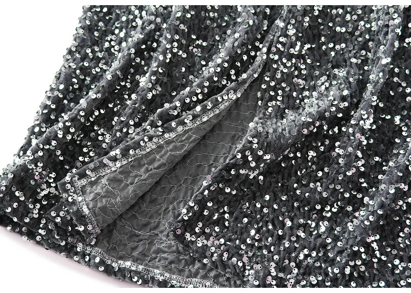 High Waisted Sequin Maxi Skirt Women Elegant Shiny Straight Skirts With Slit Summer Spring Black Long Sequin Skirt For Women