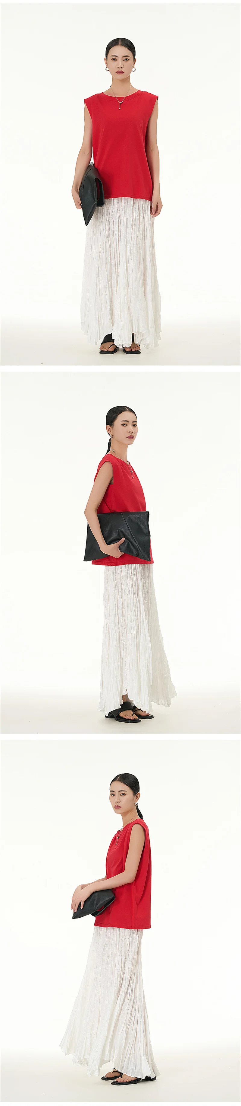 Elegant Drape Crumpled Skirts Women Summer Elastic Waist Big-Hem Long Skirts Large Size Loose Umbrella Skirts Female Streetwear