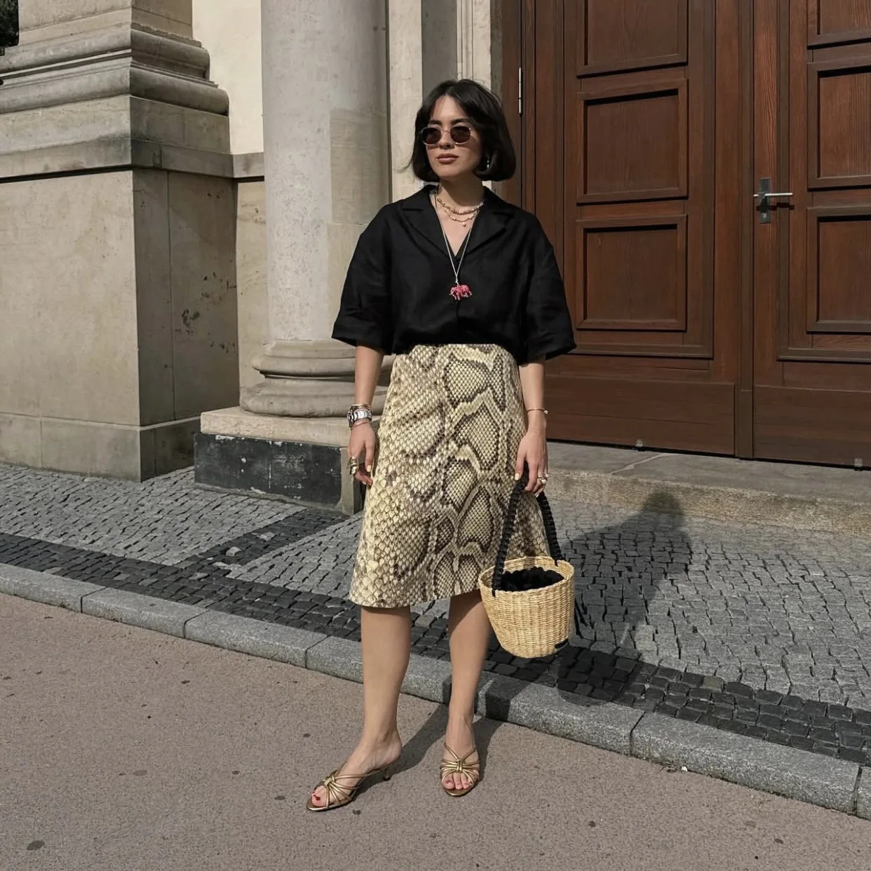 Women Snake Print High Waist Skirt Slim Straight Long Skirt Hot Summer Streetwear Fashion Skirt for Women