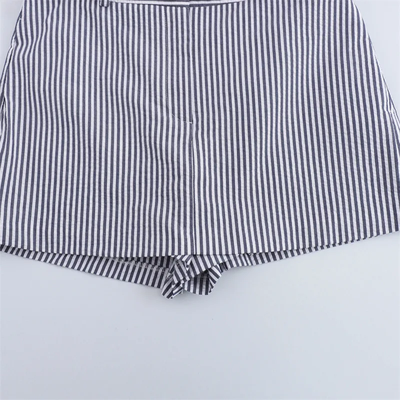 Women Casual Striped Skirts With Belted 2026 Summer Female High Waist A-Line Skirts Elegant Streetwear Lady Chic Shorts Skirts