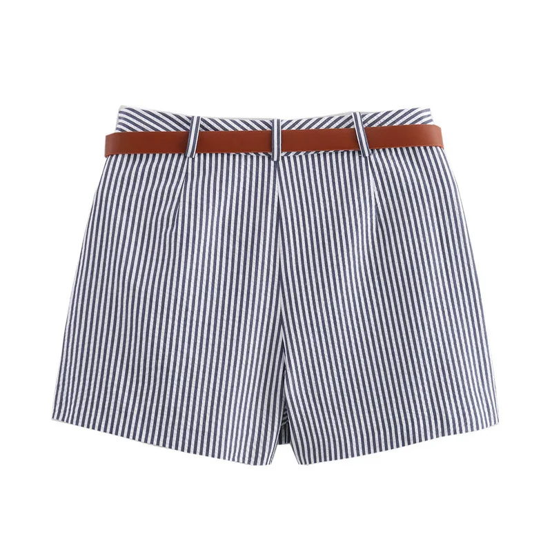 Women Casual Striped Skirts With Belted 2026 Summer Female High Waist A-Line Skirts Elegant Streetwear Lady Chic Shorts Skirts