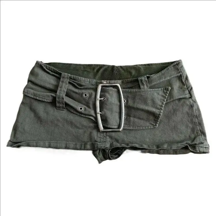 American Vintage Spice Girl Women Short Stragiht Skirts Y2k Heavy Gothic Fashion High Street Sexy Shorts Skirt Harajuku Jupe