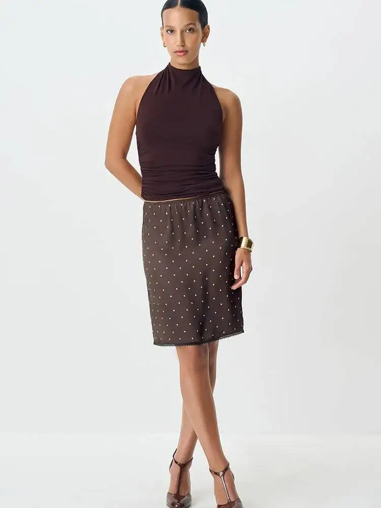 Fantoye Patchwork Print Polka Dot Lace Women Skirt White High Waist Casual Y2k Skirt Female Autumn Slim Elegant Streetwear 2026