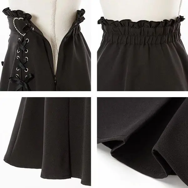 2026 Y2k Aesthetic Harajuku Style Skirt Sweet Girl High Waist Mini Bandage Lolita Skirts Womens Solid Streetwear Gothic Jk Saia