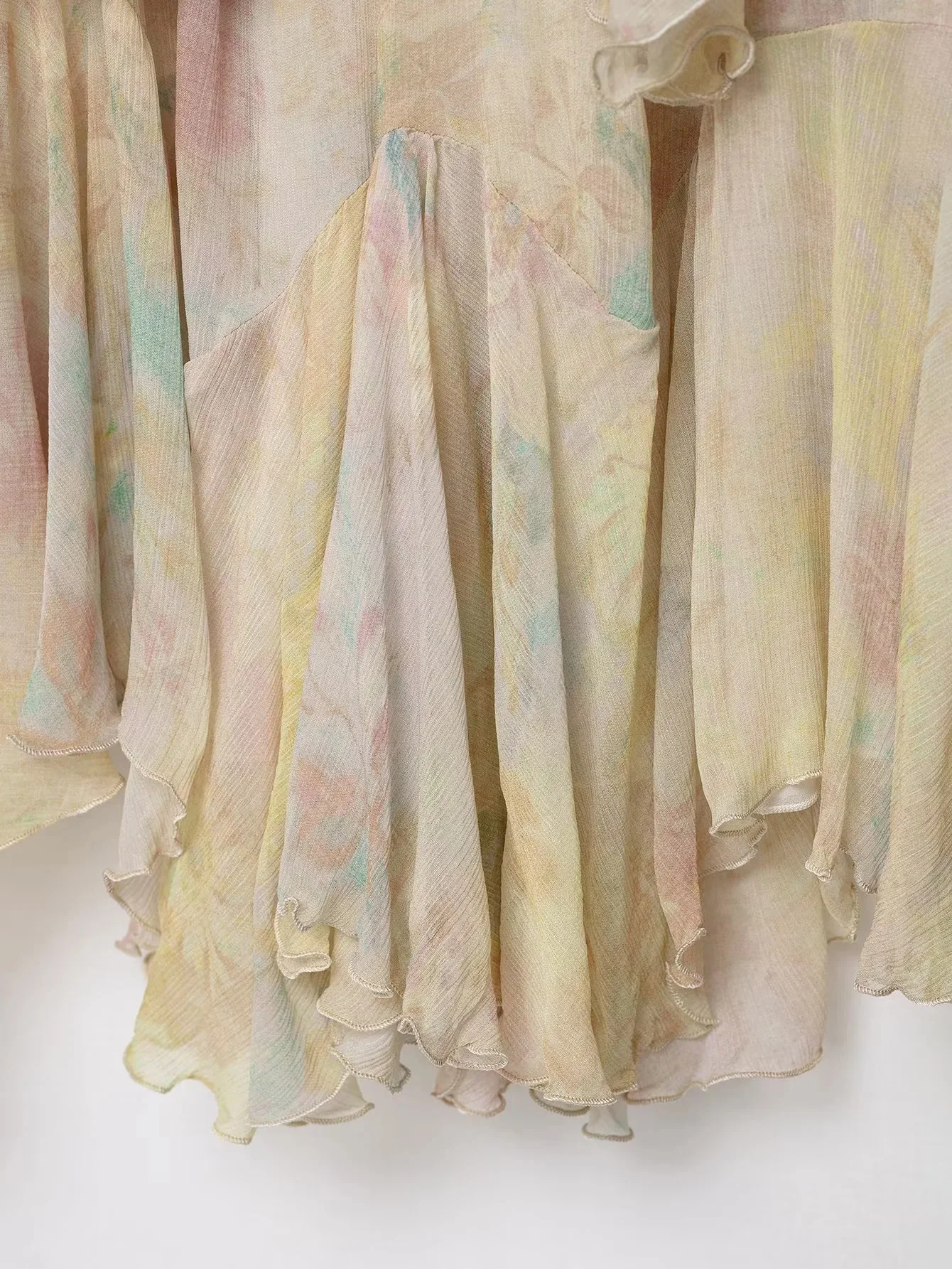 KONDALA Vintage Flower Print Long Skirts High Waist Ruffles Chiffon Skirts Fashion 2025 Autumn Boho Holiday Party Skirts