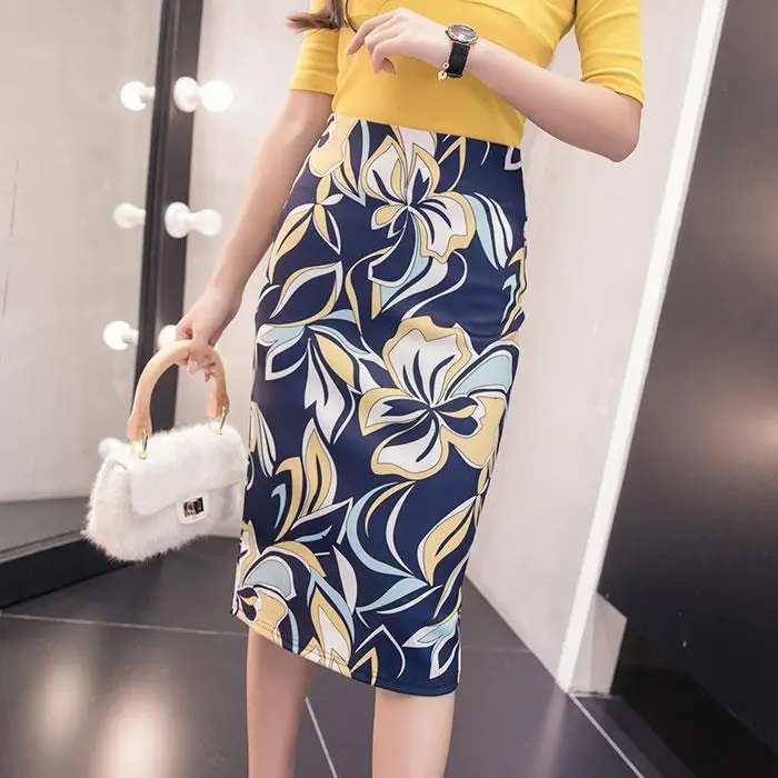 On Sale Spring Summer Women Y2K High Waist Midi Pencil Chiffon Skirts Slim Bodycon Vintage Hip Raise Korean Fashion Clothes
