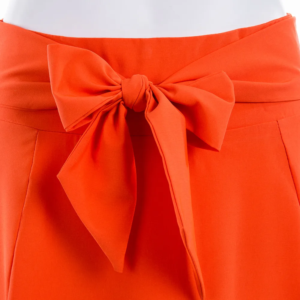 Fashion Women's Ladies Solid Color Bandage Pleated Cocktail Party High Waist  Summer A Line Skirts With Pocket
