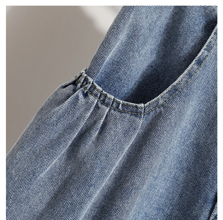 High Waist Denim Long Skirt Women New Arrival 2024 Spring Vintage Style Solid Color Loose Ladies Elegant A-line Skirts B3323