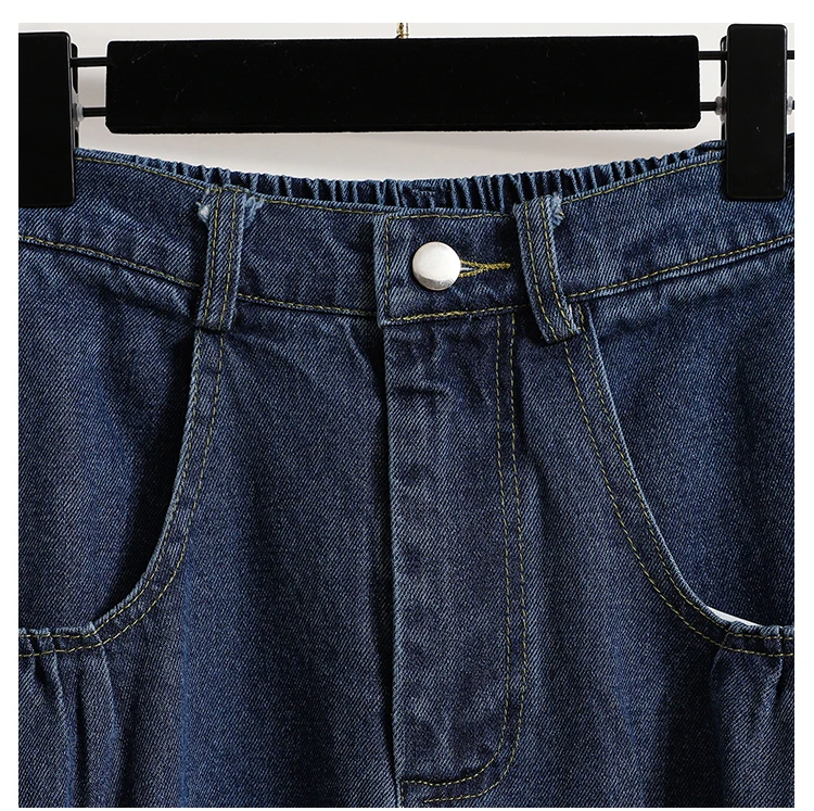 High Waist Denim Long Skirt Women New Arrival 2024 Spring Vintage Style Solid Color Loose Ladies Elegant A-line Skirts B3323