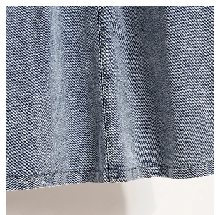 High Waist Denim Long Skirt Women New Arrival 2024 Spring Vintage Style Solid Color Loose Ladies Elegant A-line Skirts B3323