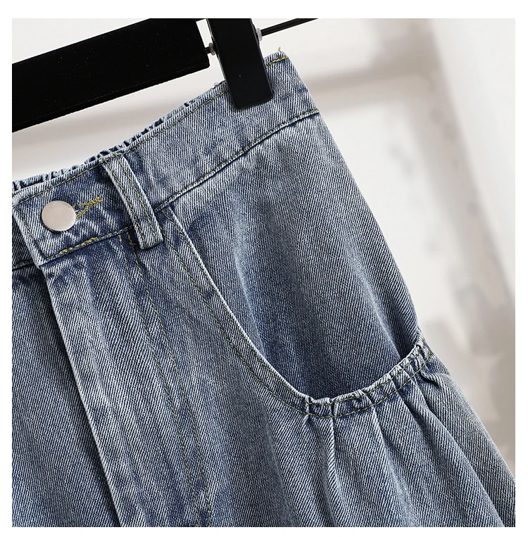 High Waist Denim Long Skirt Women New Arrival 2024 Spring Vintage Style Solid Color Loose Ladies Elegant A-line Skirts B3323