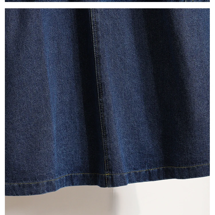 High Waist Denim Long Skirt Women New Arrival 2024 Spring Vintage Style Solid Color Loose Ladies Elegant A-line Skirts B3323