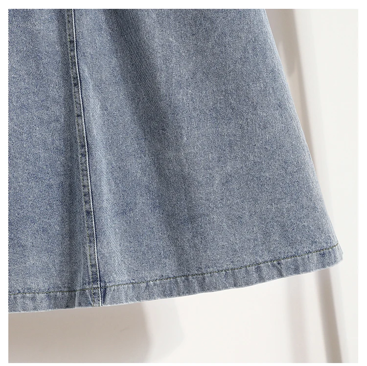 High Waist Denim Long Skirt Women New Arrival 2024 Spring Vintage Style Solid Color Loose Ladies Elegant A-line Skirts B3323