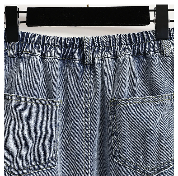 High Waist Denim Long Skirt Women New Arrival 2024 Spring Vintage Style Solid Color Loose Ladies Elegant A-line Skirts B3323