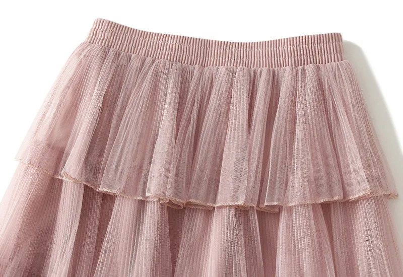 Women's Mid Length Mesh Skirt, Layered Cake Skirt, Fluffy Skirt, Super Fairy, Spring, Korean Version, Purchase Korean Version