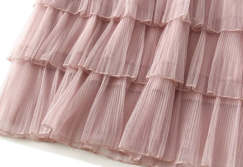 Women's Mid Length Mesh Skirt, Layered Cake Skirt, Fluffy Skirt, Super Fairy, Spring, Korean Version, Purchase Korean Version