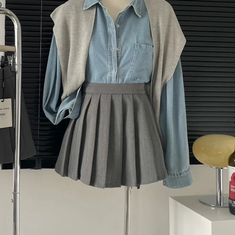 Y2k Mini Skirt Women Harajuku Preppy Black Pleated Skirts Summer Korean Kawaii Fashion High Waist White A Line Tennis Faldas New