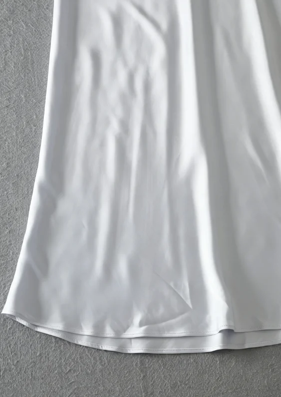French Vintage Women's Satin Skirt Elegant Luxury New Fashion Slim Fit Office Ladies Mermaid Skirts Casual A-Line Long Skirt