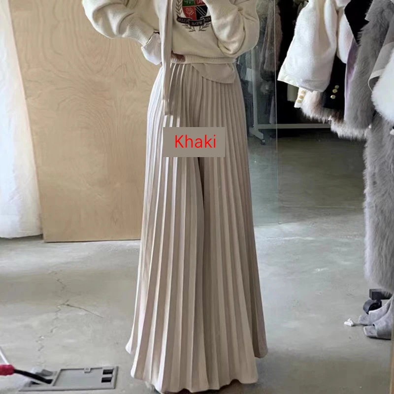 TFETTERS Brand Spring Clothes Women 2026 Autumn Fashion Casual Office Lady Pleated Skirt Women New Hight Waist Solid Long Skirt