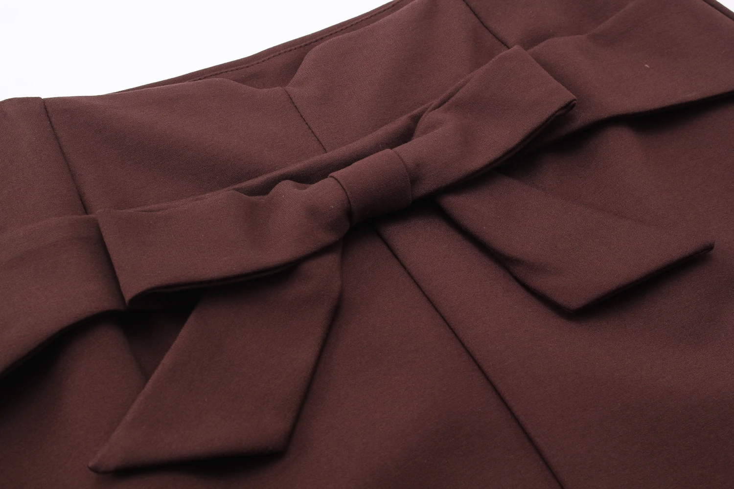 New Women Pencil Skirt Knee Length High Waist Elegant Open Slit Bow Skirt
