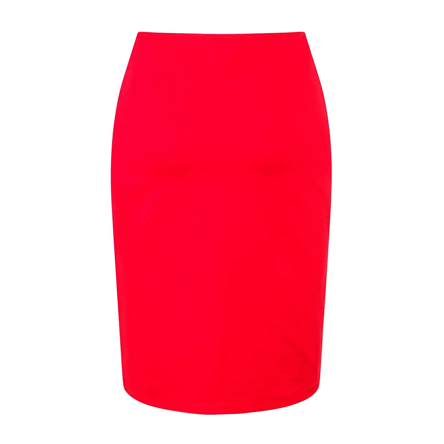 New Women Pencil Skirt Knee Length High Waist Elegant Open Slit Bow Skirt